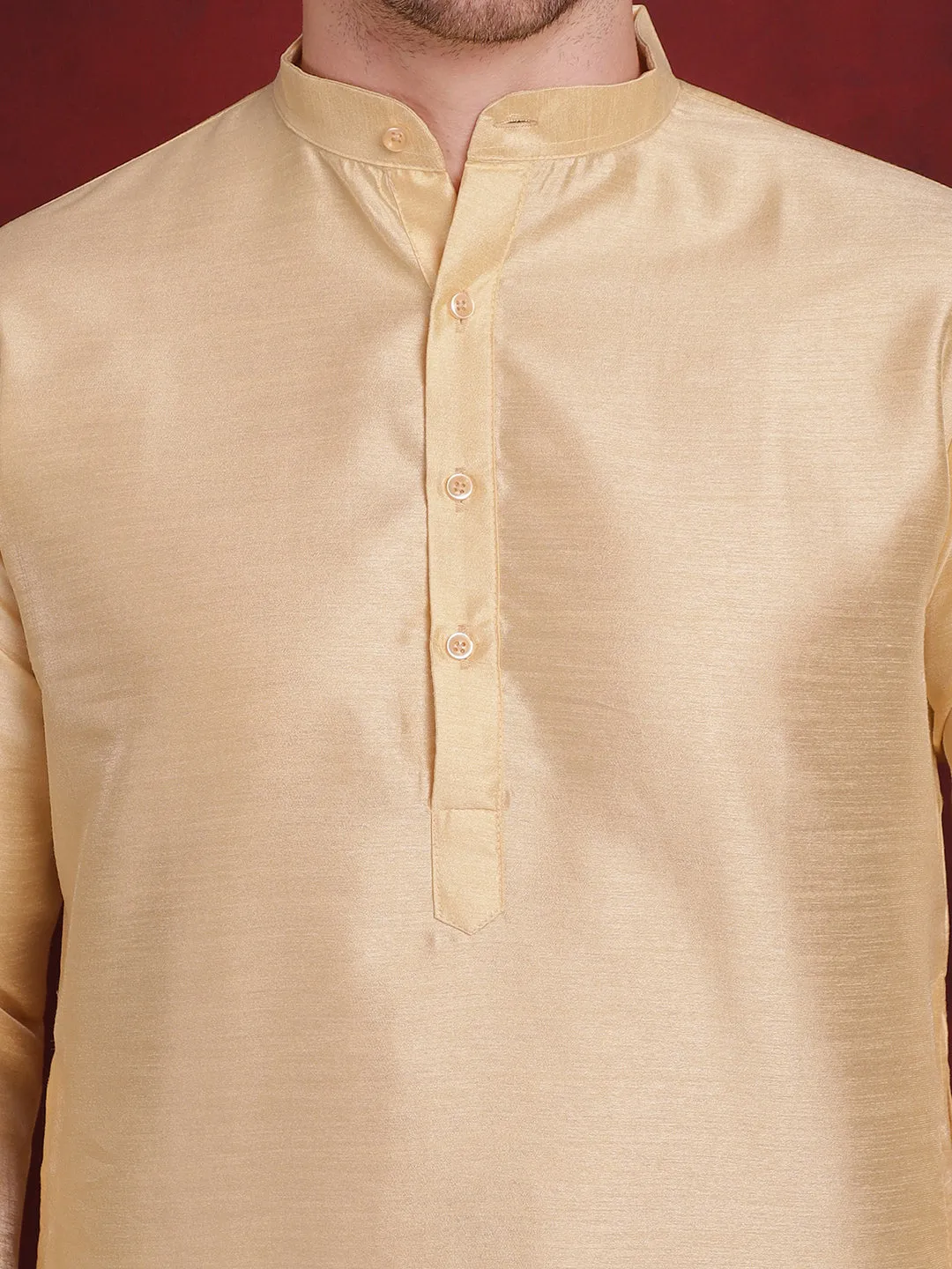 White Woven Design Nehru Jacket With Kurta Pyjama Set