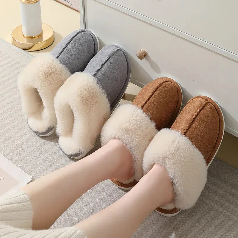 Winter Warm Plush Slippers Indoor Fur Slippers