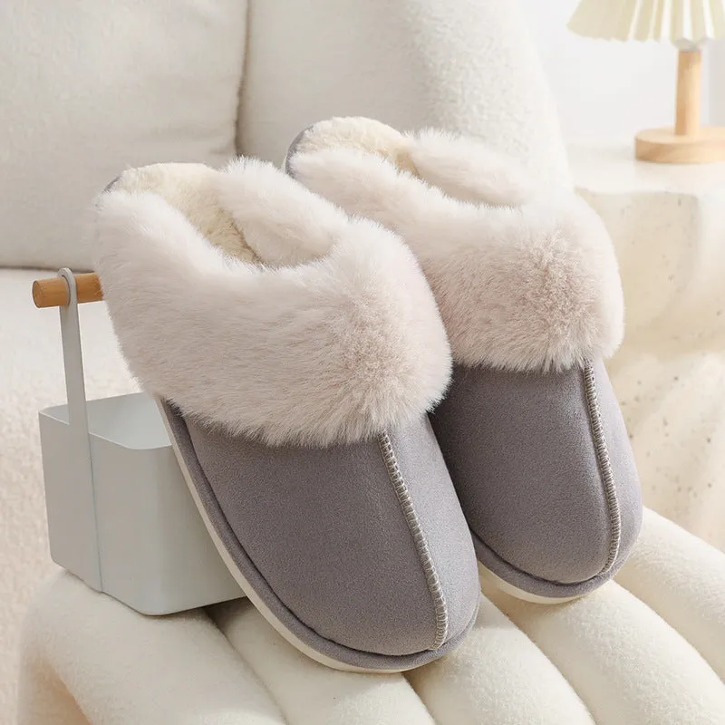 Winter Warm Plush Slippers Indoor Fur Slippers