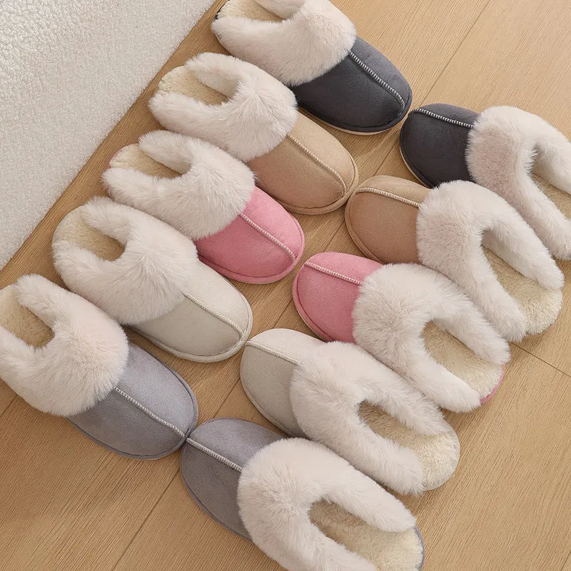 Winter Warm Plush Slippers Indoor Fur Slippers