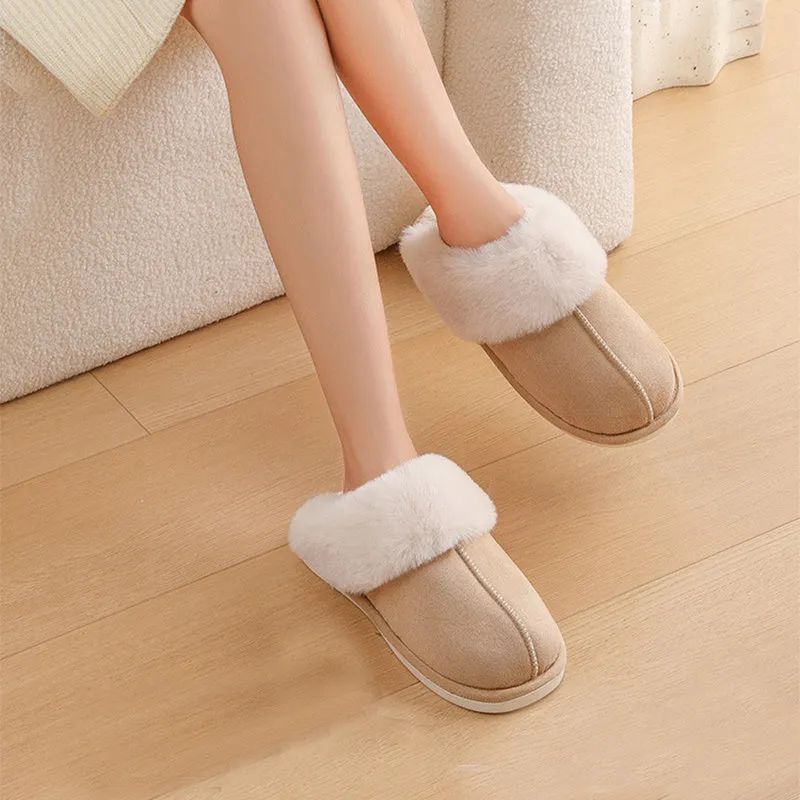 Winter Warm Plush Slippers Indoor Fur Slippers