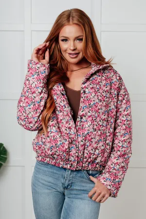 Wishful Thinking Floral Printed Puffer Jacket