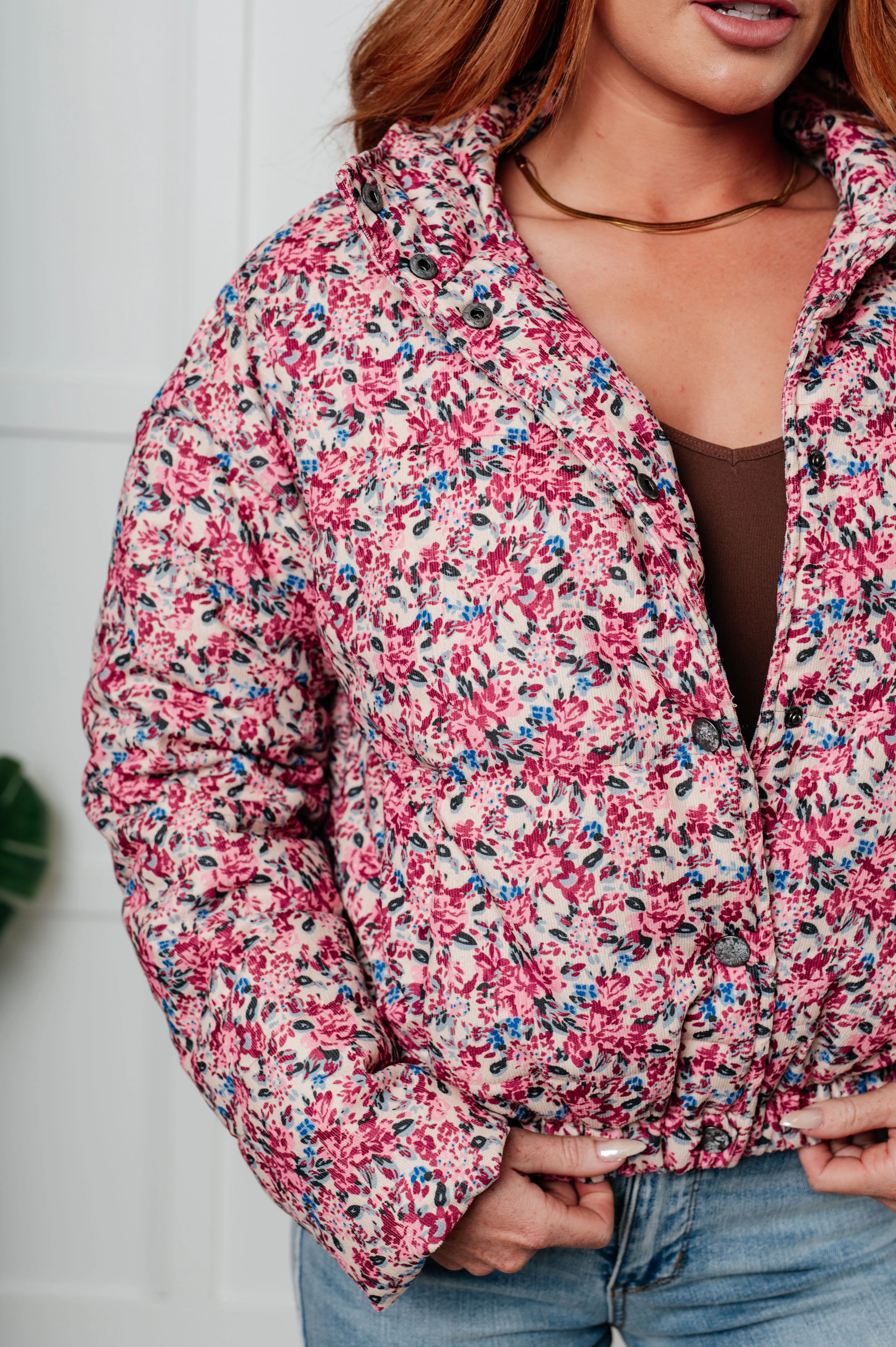 Wishful Thinking Floral Printed Puffer Jacket