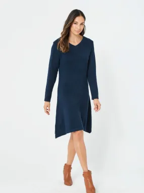 Woman Long Sleeves Navy Winter Dress Fashion Casual Dress - Natasha Dress