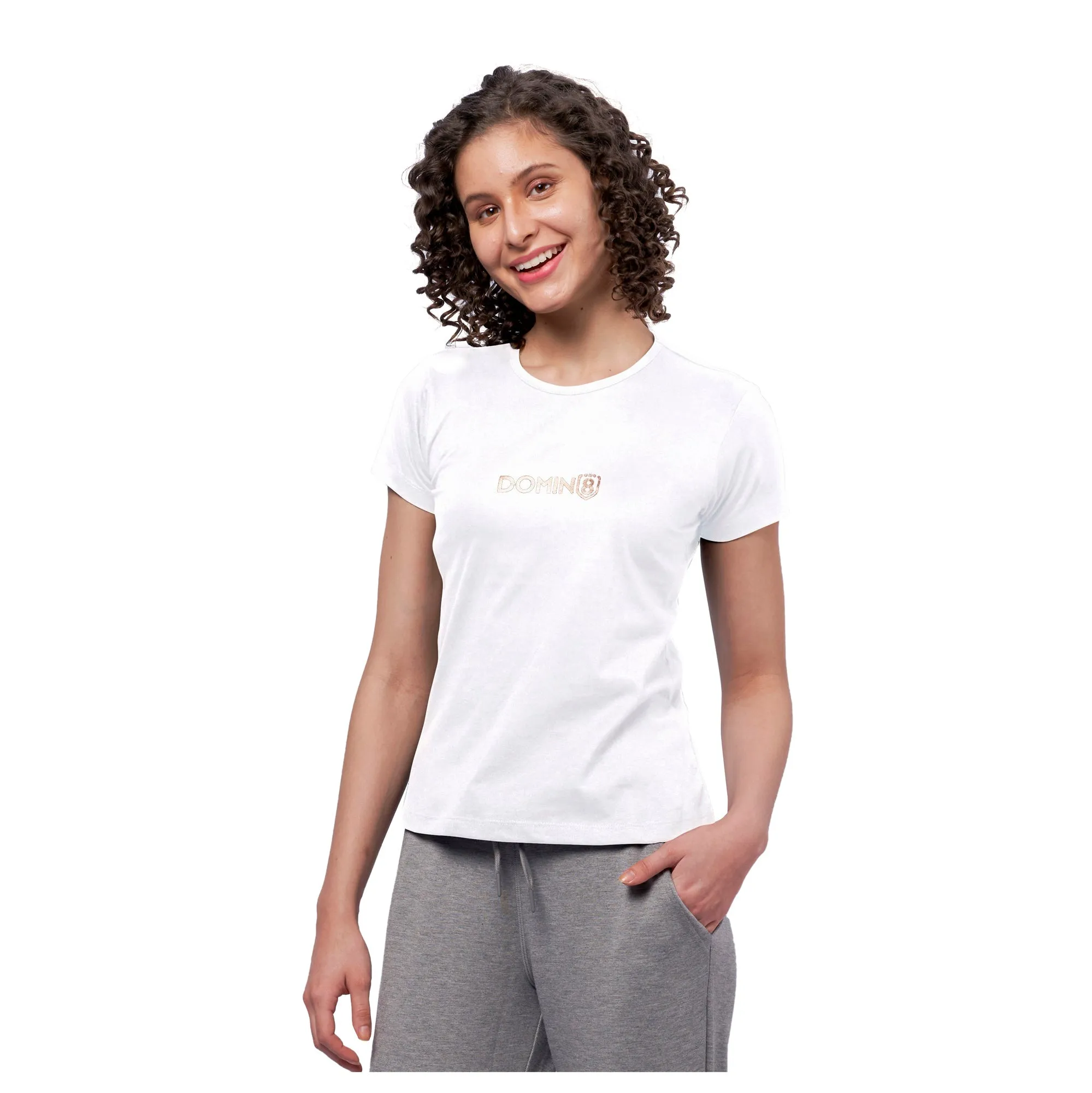 Women's Chest Metallic Branded Couple T-Shirt