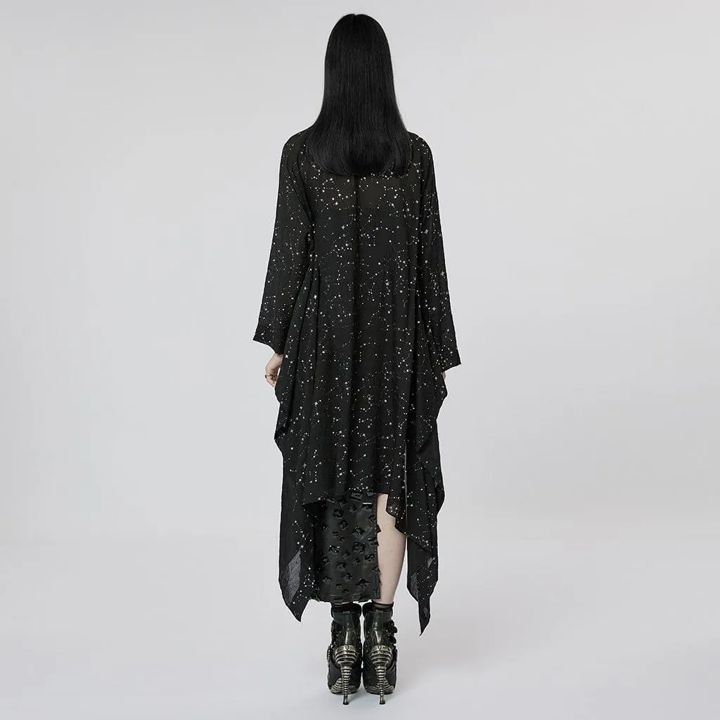 Women's Gothic Star Cutout Irregular Coat