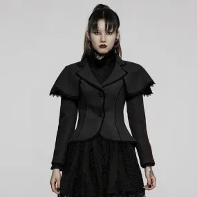 Women's Gothic Swallow Tail Faux Wool Short Coat