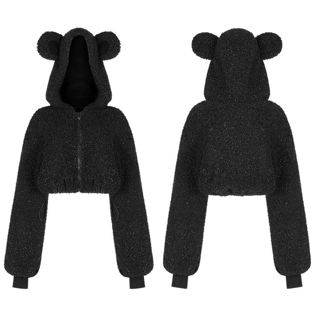 Women's Punk Short Coat with Bear's Ear Hood