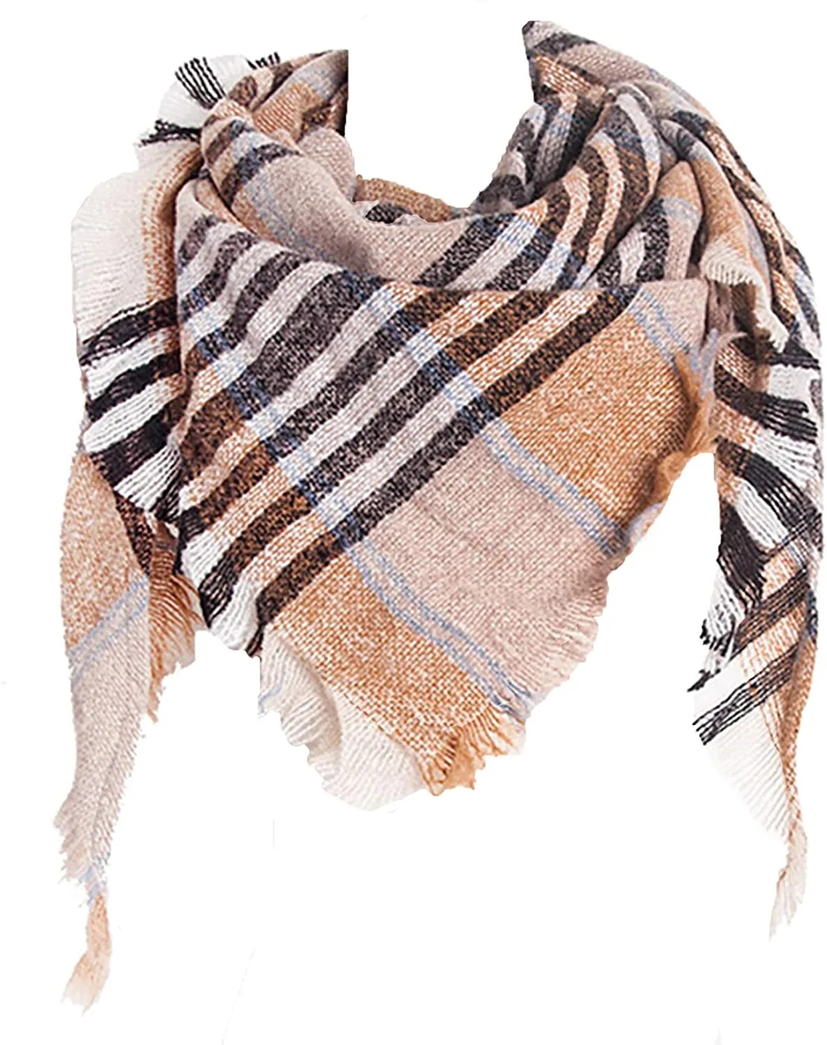 Women's Triangle Plaid Scarf Shawl