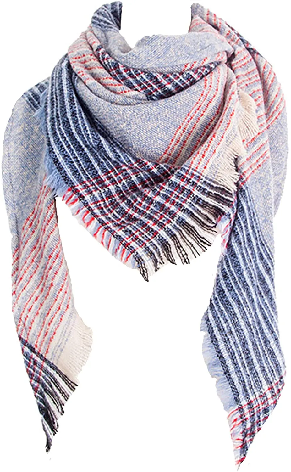 Women's Triangle Plaid Scarf Shawl