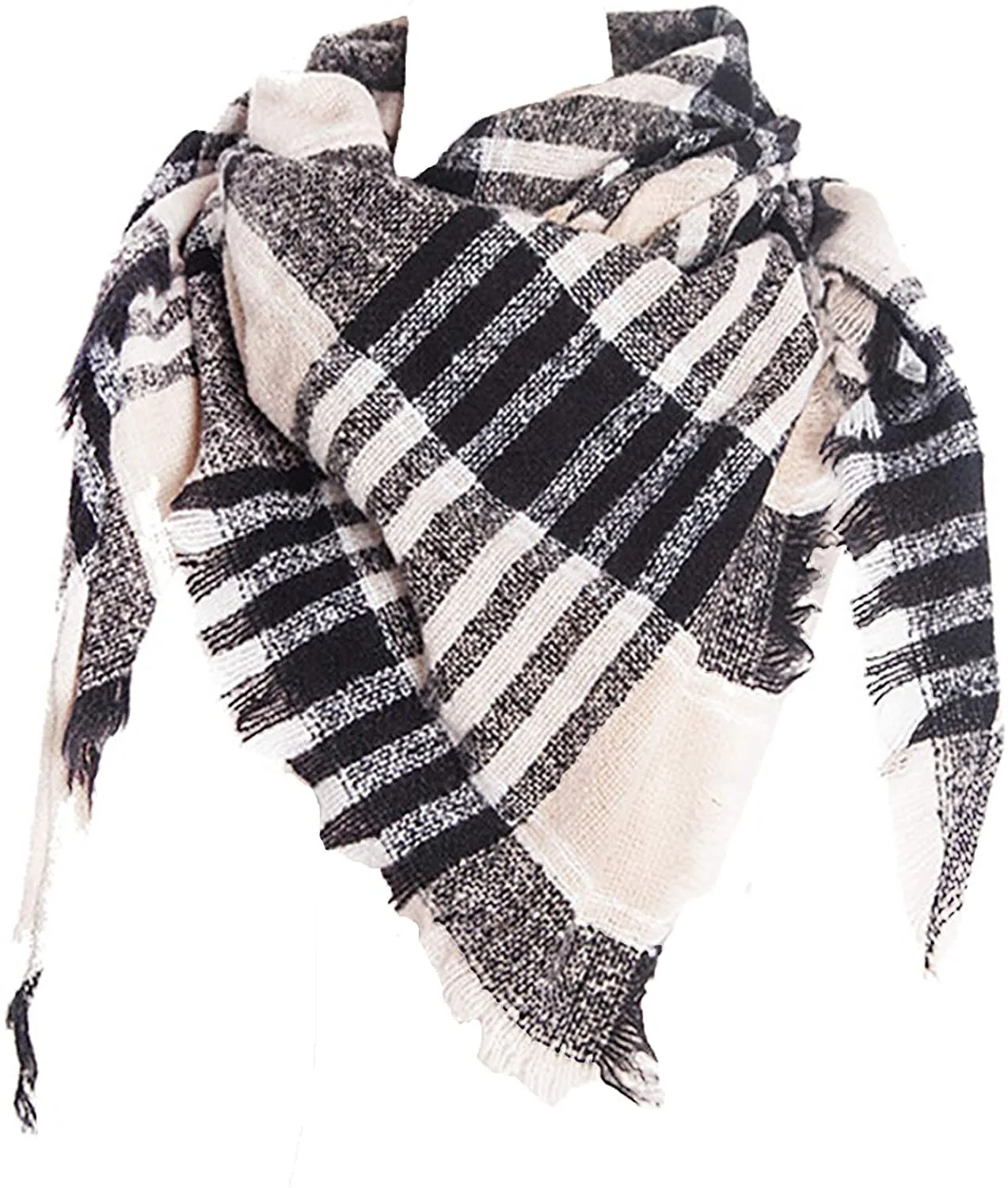 Women's Triangle Plaid Scarf Shawl