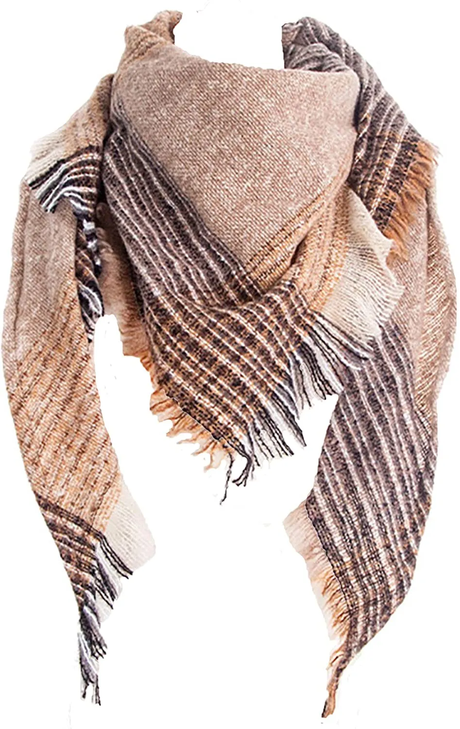 Women's Triangle Plaid Scarf Shawl