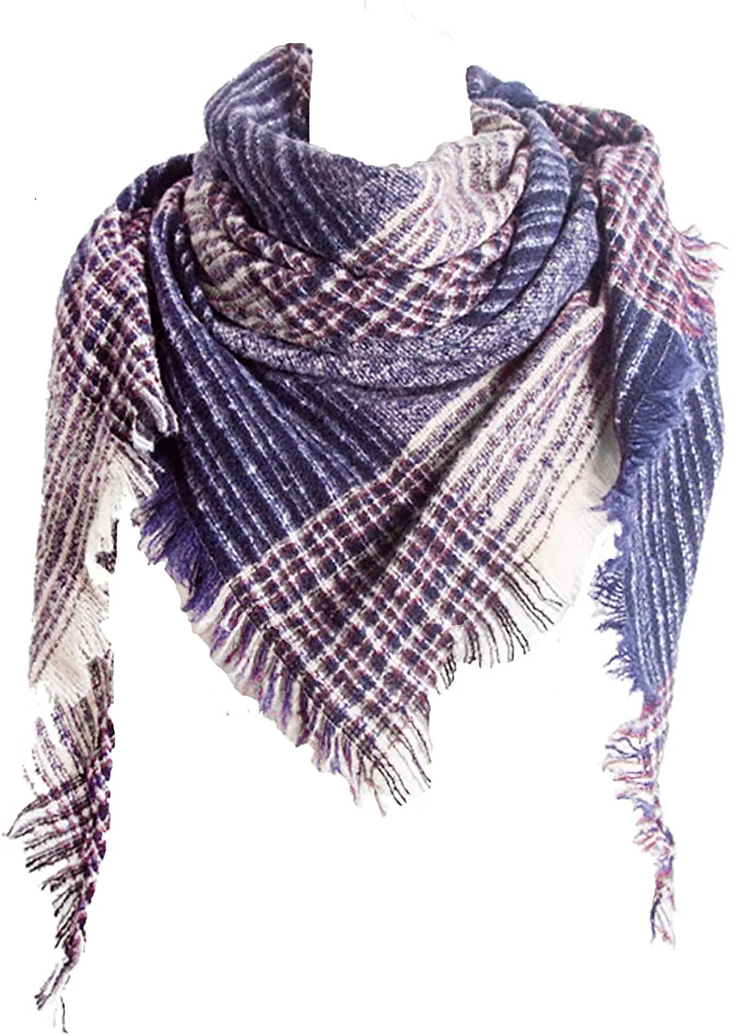 Women's Triangle Plaid Scarf Shawl