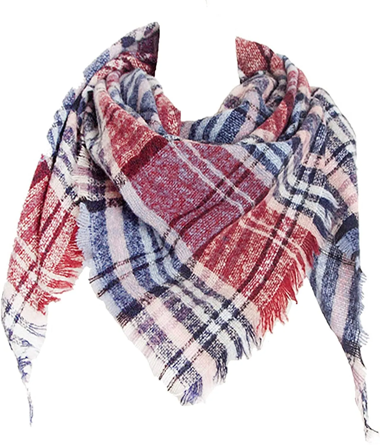 Women's Triangle Plaid Scarf Shawl