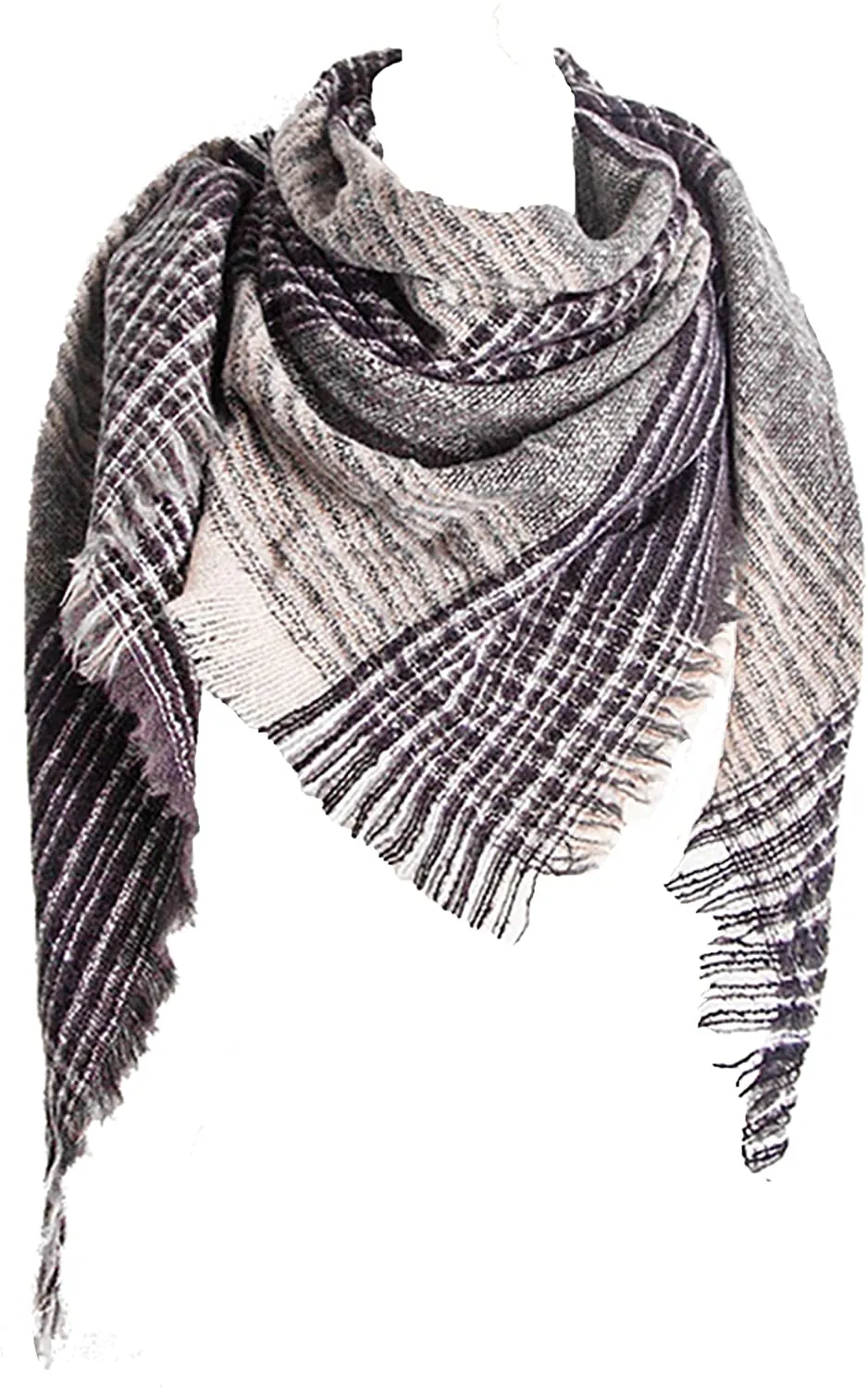 Women's Triangle Plaid Scarf Shawl