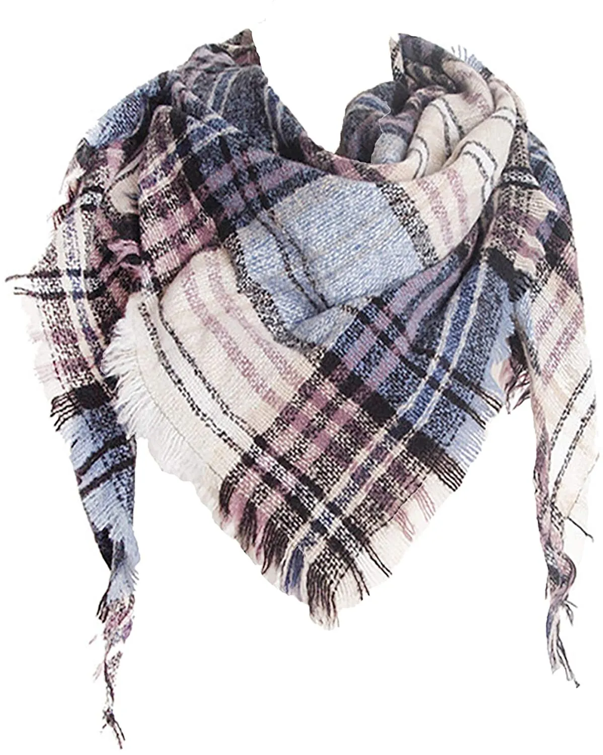 Women's Triangle Plaid Scarf Shawl