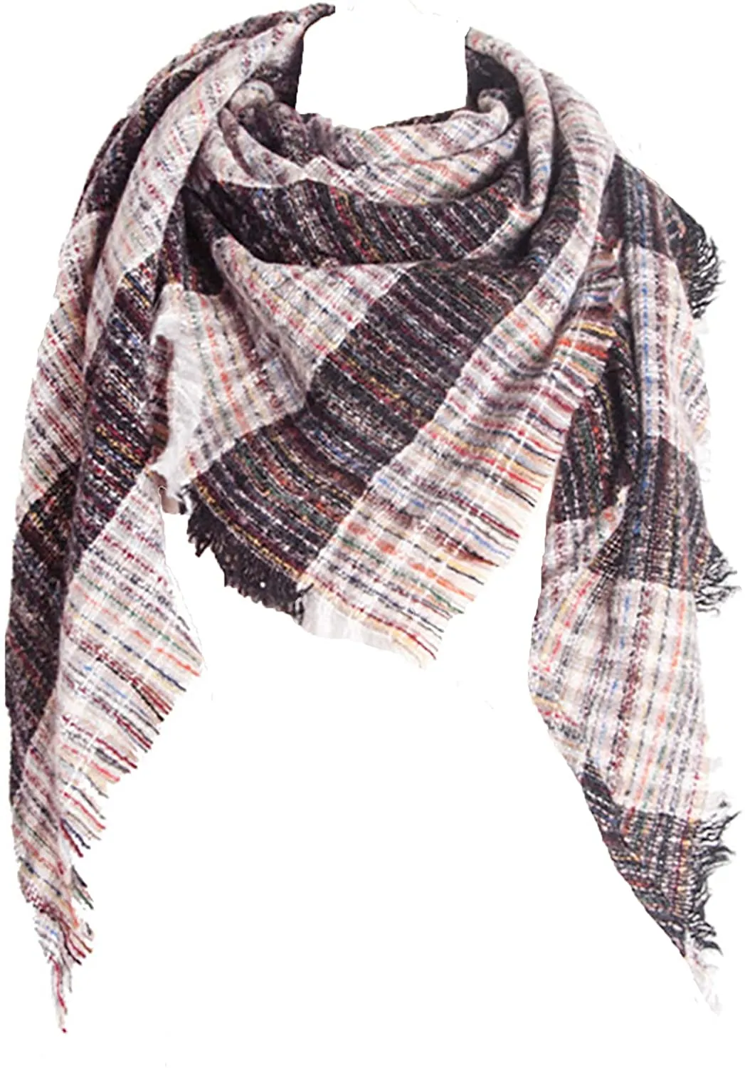 Women's Triangle Plaid Scarf Shawl