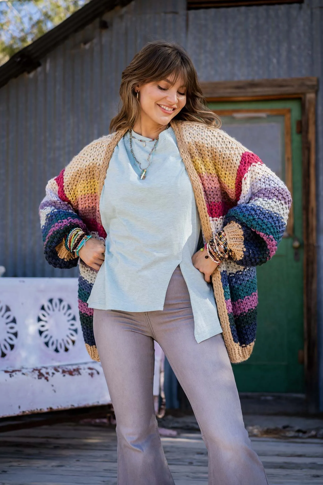 Wrapped up in Color Knit Cardigan - Neutral