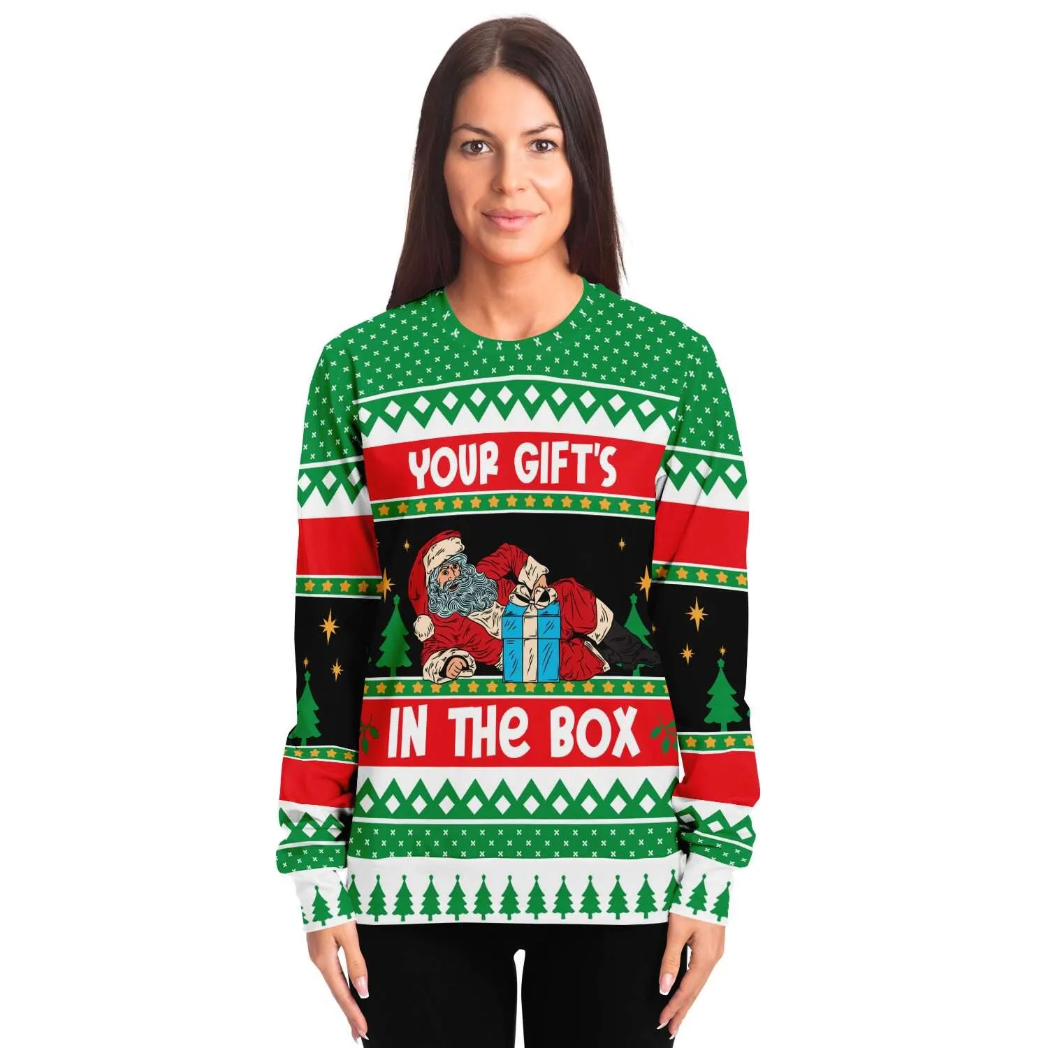 Your Gift In The Box Naughty Holiday Ugly Christmas Sweater