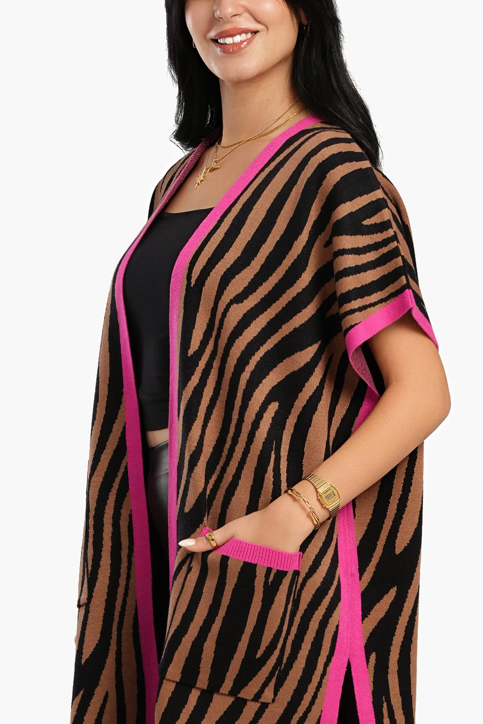 Zebra Print Wool Vest